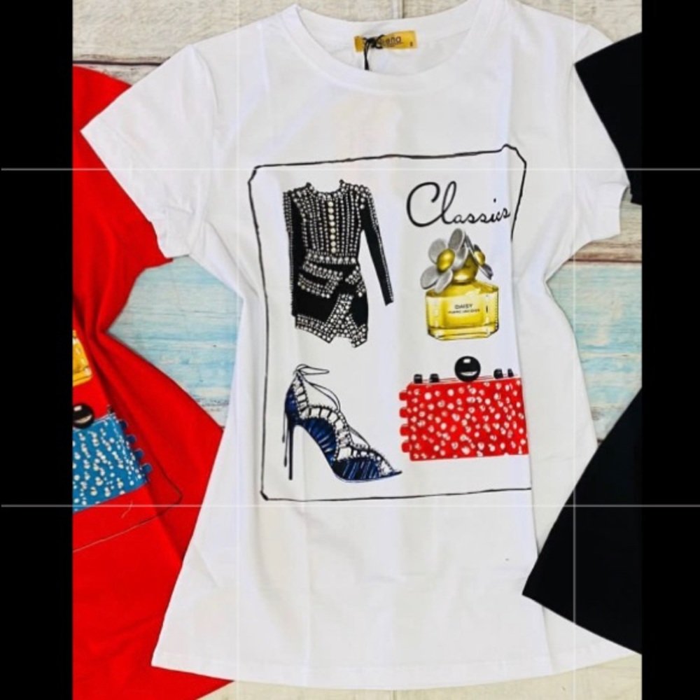 Vinizbena Women’s T-Shirt size Large Color White